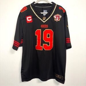 Rare San Francisco 49ers Jersey Deebo Samuel Black Gold Stitched Jersey Captain